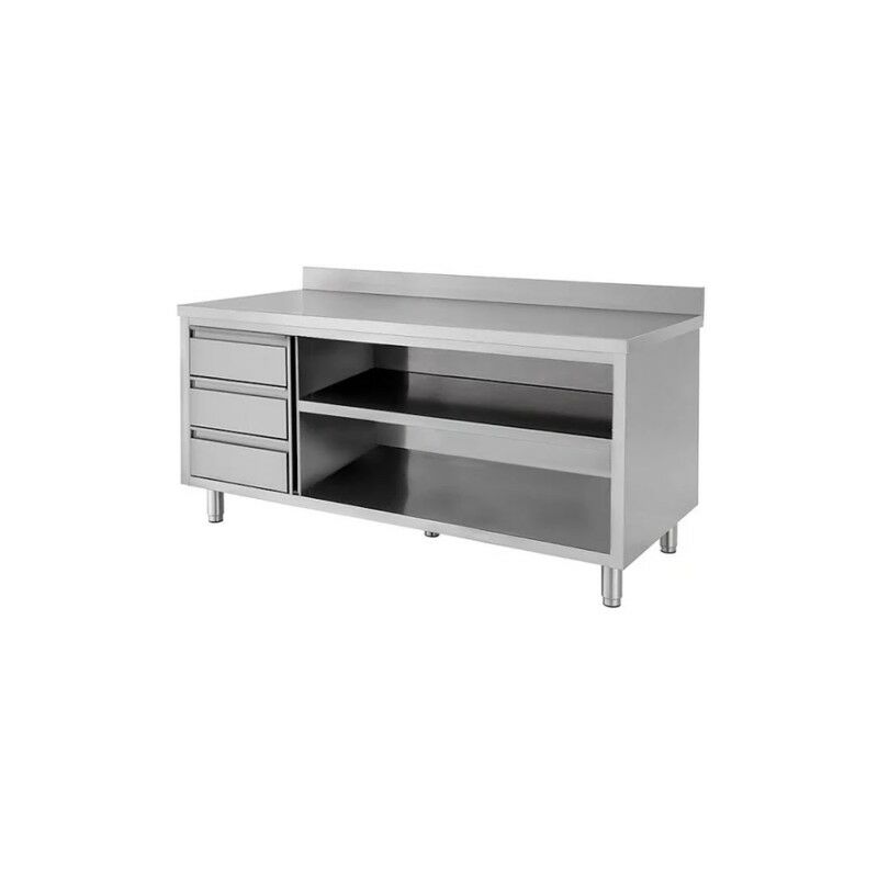 Tavolo 120x60x85 acciaio inox 430 a giorno