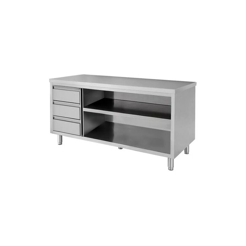 Tavolo 120x60x85 acciaio inox 430 a giorno