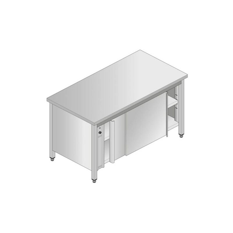 Tavolo 120x70x85 acciaio inox 304 caldo scalda