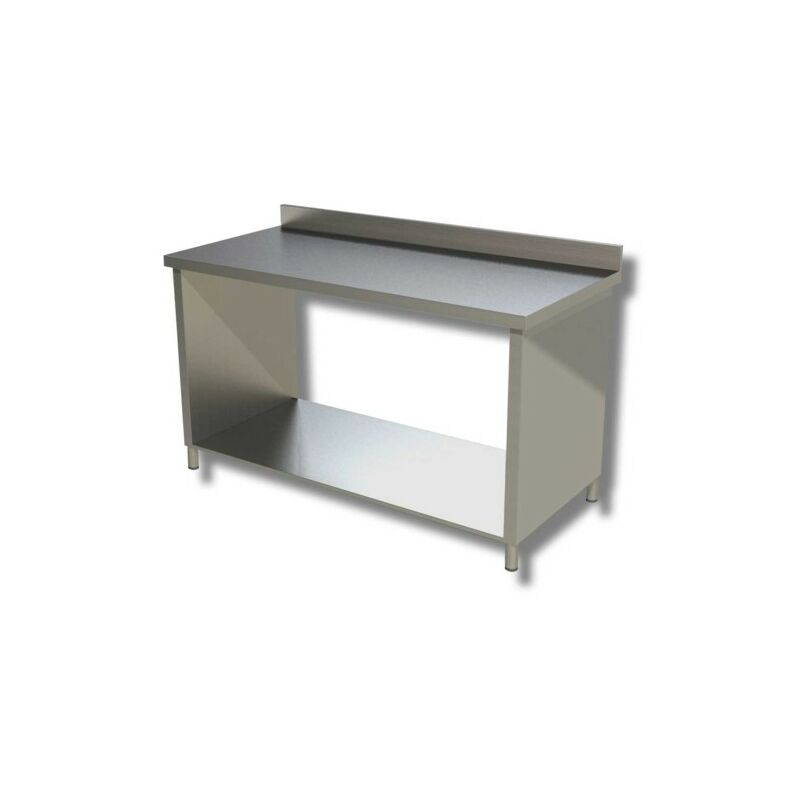 Tavolo 130x60x85 acciaio inox 430 su fianchi