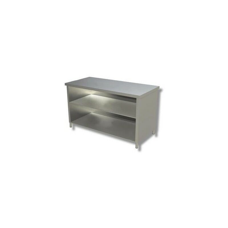 Tavolo 140x60x85 acciaio inox 304 a giorno ripiano...