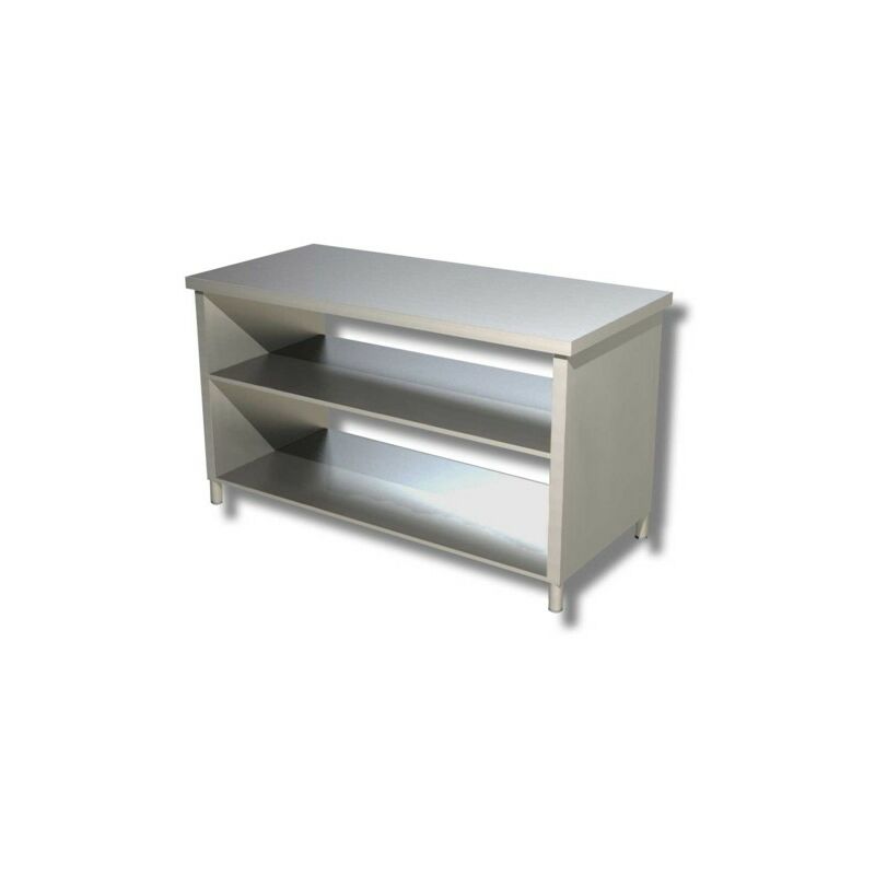 Tavolo 140x70x85 acciaio inox 304 su fianchi