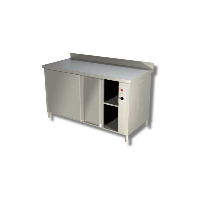 Tavolo 160x60x85 acciaio inox 430 caldo scalda