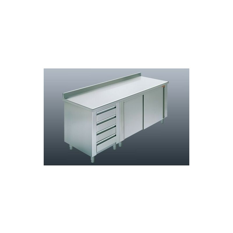 Tavolo 160x70x85 acciaio inox 304 armadiato