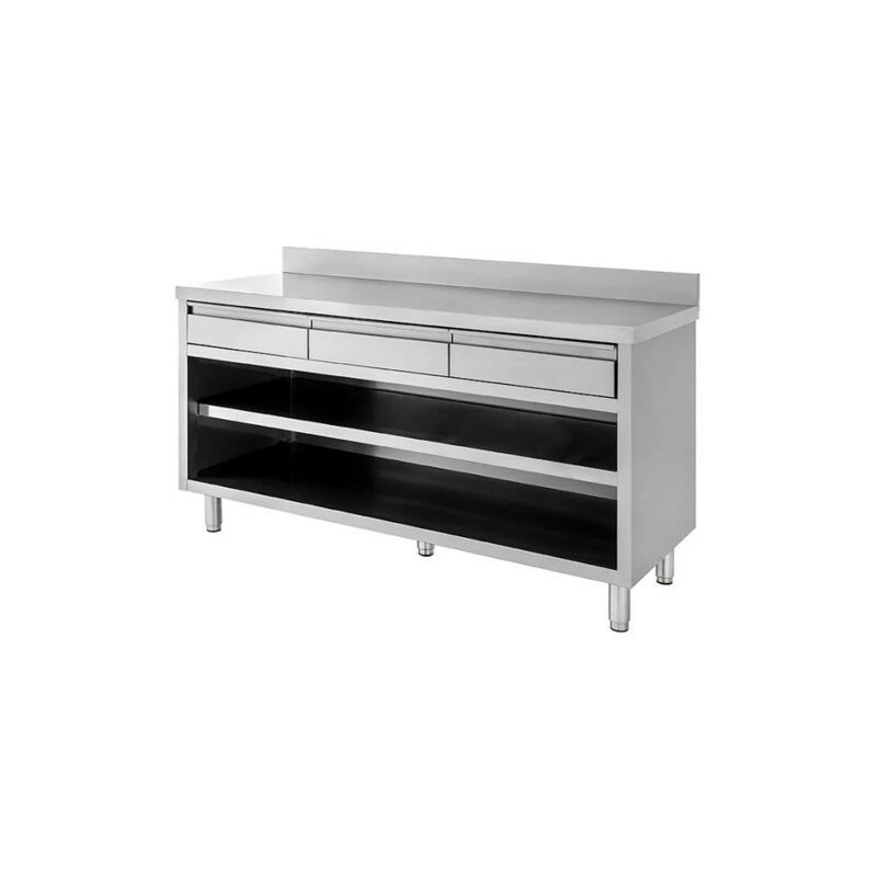 Tavolo 160x70x85 acciaio inox 430 a giorno ripiano...