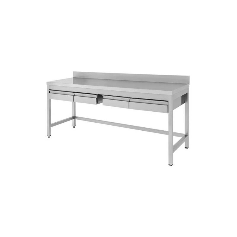 Tavolo 180x60x85 acciaio inox 430 su gambe