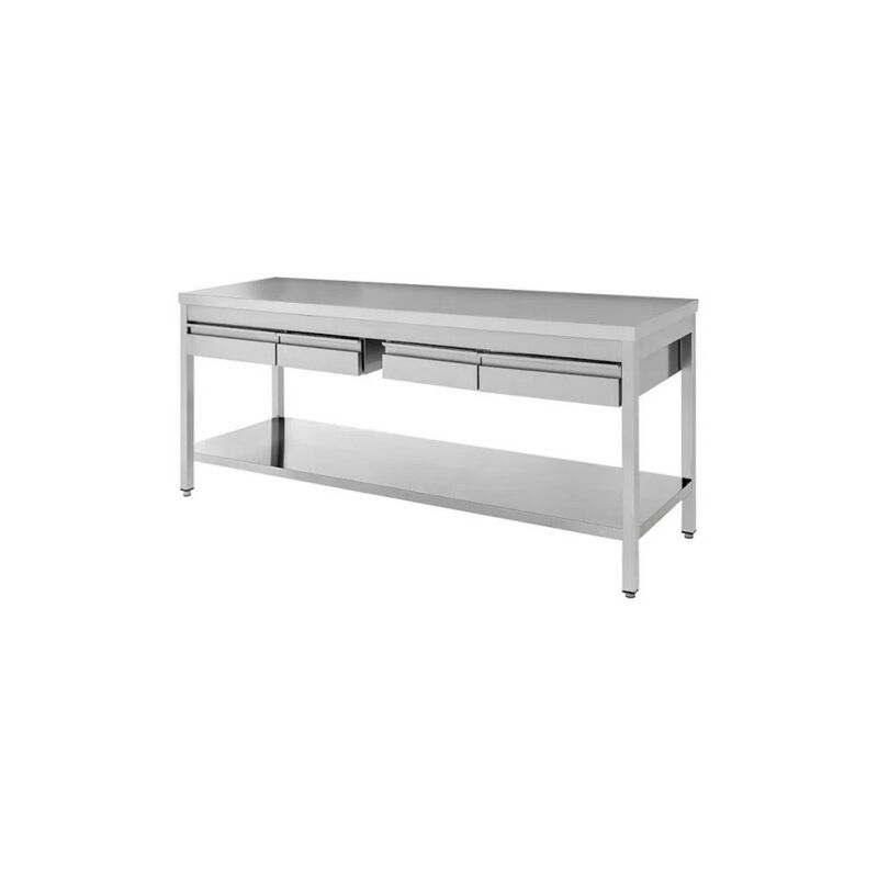 Tavolo 180x60x85 acciaio inox 430 su gambe ripiano...