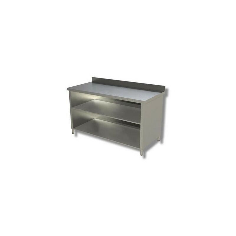 Tavolo 180x70x85 acciaio inox 430 a giorno ripiano...
