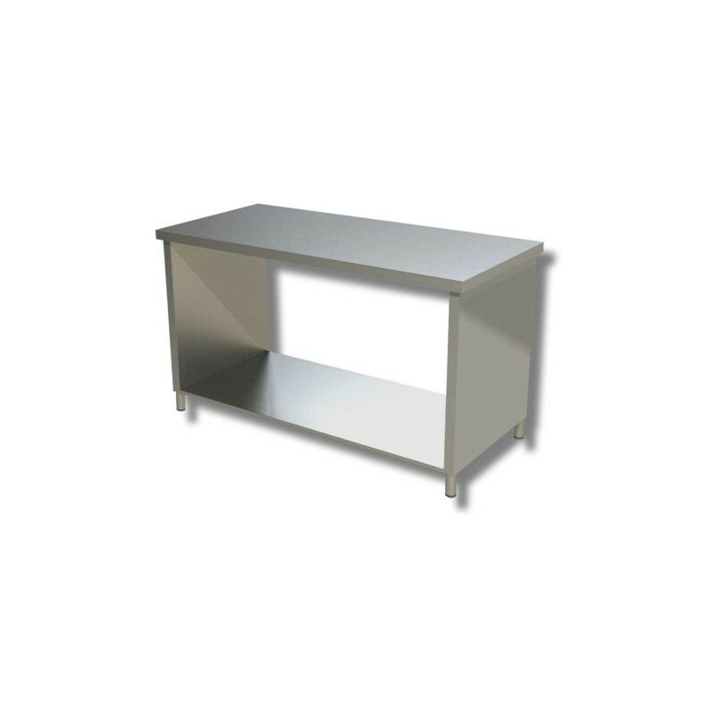 Tavolo 190x60x85 acciaio inox 304 su fianchi
