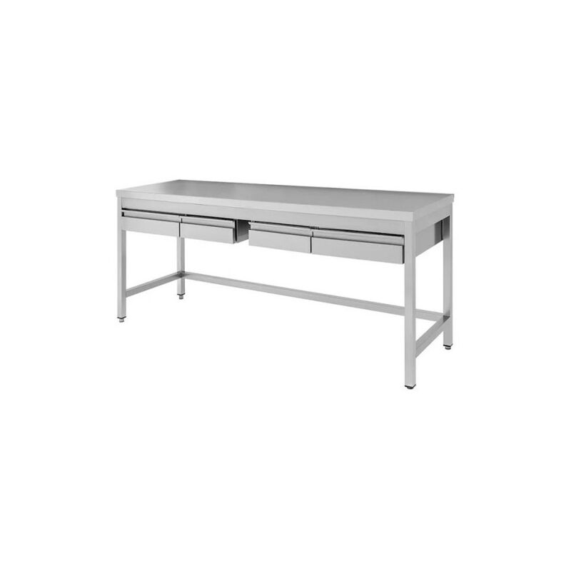 Tavolo 200x70x85 acciaio inox 430 su gambe