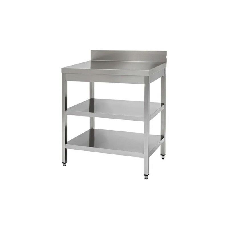 Tavolo 50x70x85 acciaio inox 430 su gambe ripiano