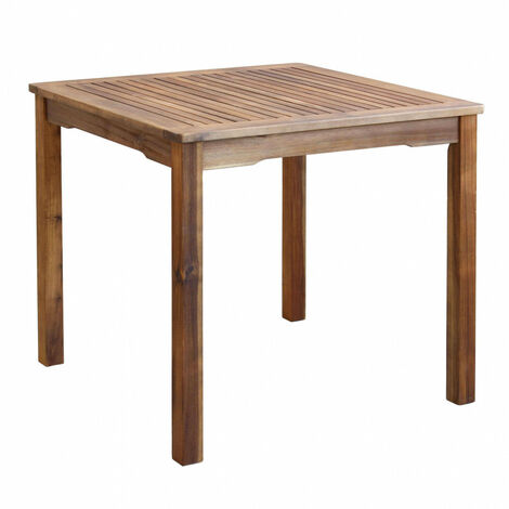 Tavolo 80x80x74 h cm in Legno di Acacia Marrone