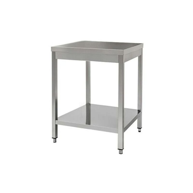 Tavolo 90x70x85 acciaio inox 430 su gambe ripiano
