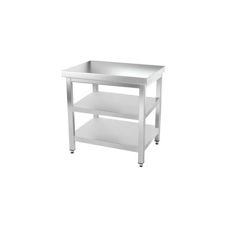Tavolo 90x70x85 acciaio inox 430 su gambe ripiano