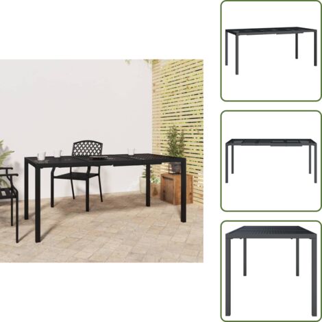 Tavolo a rete - vidaXL Tavolo da Giardino Antracite 165x80x72 cm Acciaio - Tavolo da pranzo
