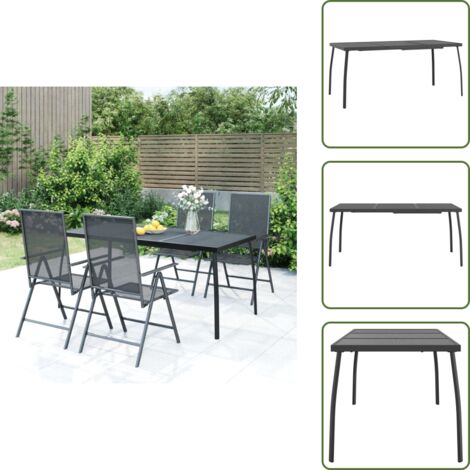 Tavolo a rete - vidaXL Tavolo da Giardino Antracite 165x80x72 cm Rete d'Acciaio - Tavolo in acciaio