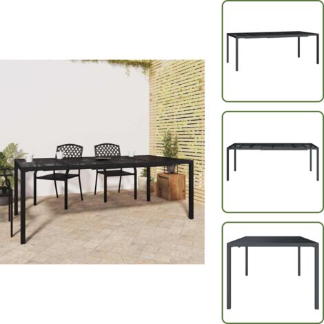 Tavolo a rete - vidaXL Tavolo da Giardino Antracite 200x100x72 cm Acciaio - Tavolo da pranzo