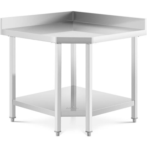 Tavolo acciaio inox con alzatina - 150 x 70 cm - 93 kg capacità massima -  Royal Catering