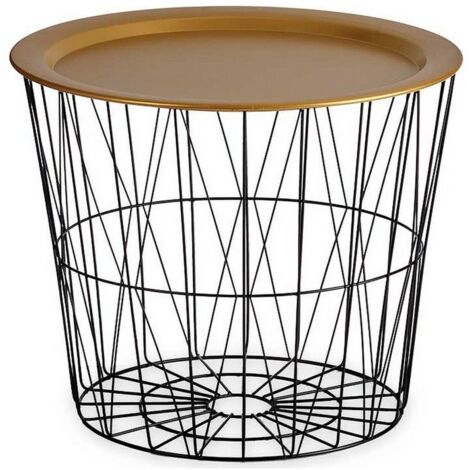 Tavolo aggiuntivo Gift Decor Nero Dorato 52 x 40 x 52 cm
