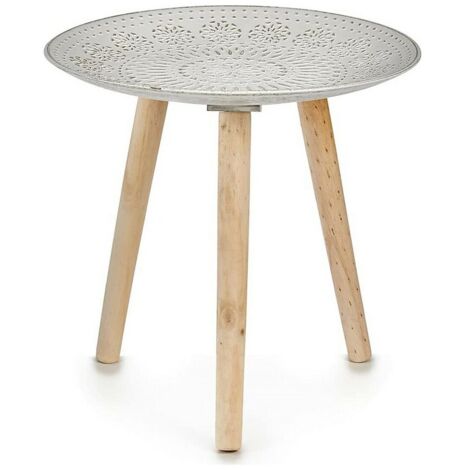 Tavolo aggiuntivo Mandala 40 x 39 x 40 cm Legno Marrone Bianco