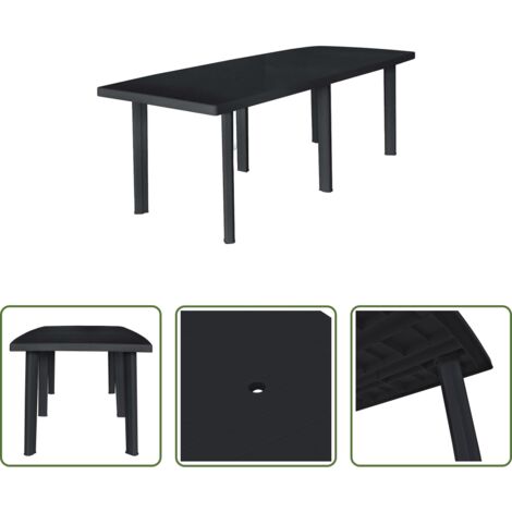 Tavolo all'aperto -  Tavolo da Giardino Antracite 216x90x72 cm in Plastica