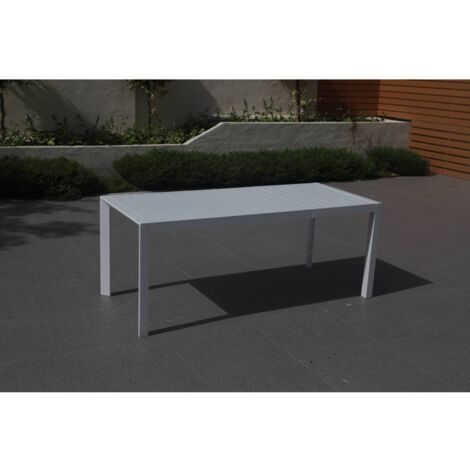 TAVOLO ALLUMINIO ALLUNG BCO 127/180X77XH71CM