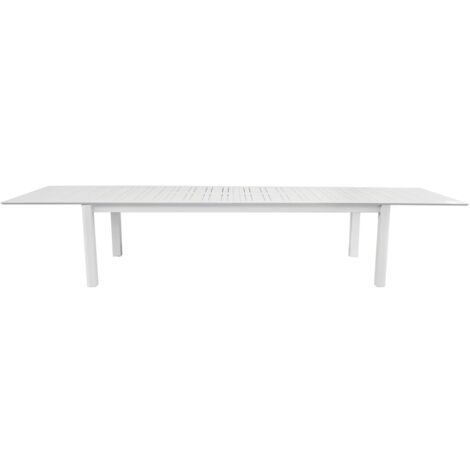 Tavolo Alluminio XXL Allungabile in 3 Diverse Misure fino a 3,95 Metri per Casa, Giardino, Colore bianco