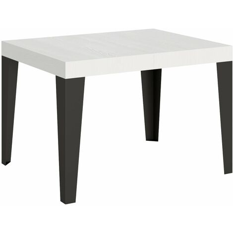 Tavolo Allungabile 110-194x70x77 cm Flame Bianco Frassino e Antracite