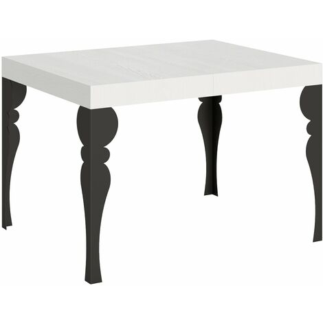 Tavolo Allungabile 110-194x70x77 cm Paxon Bianco Frassino e Antracite