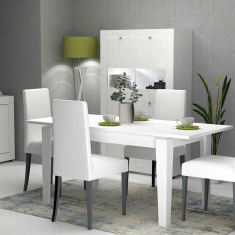 Jesi Light Tavolo bianco lucido allungabile 140-190x90cm per sala da pranzo