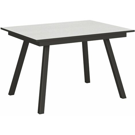 Tavolo Allungabile 120-180x90x74 cm Mirhi piano Bianco Frassino
