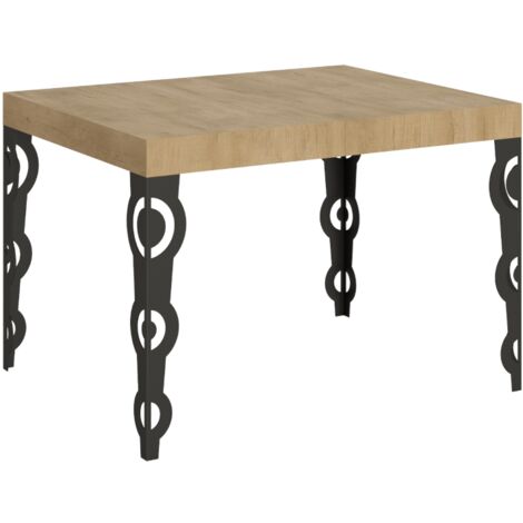 Tavolo allungabile 120/204x80 cm Karamay quercia natura gambe antracite