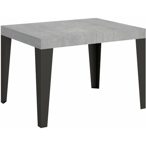 Tavolo Allungabile 120-204x80x77 cm Flame Cemento e Antracite