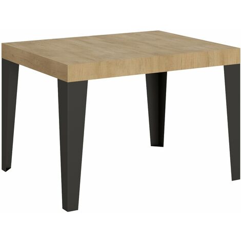 Tavolo Allungabile 120-204x80x77 cm Flame Quercia Natura e Antracite