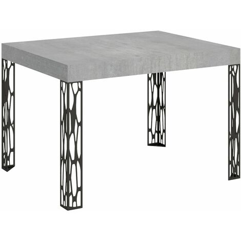 Tavolo Allungabile 120-204x80x77 cm Ghibli Cemento e Antracite