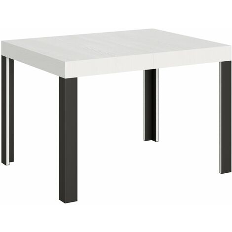 Tavolo Allungabile 120-204x80x77 cm Linea Bianco Frassino e Antracite