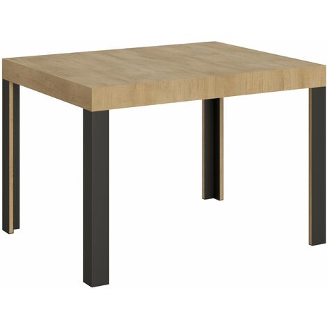 Tavolo Allungabile 120-204x80x77 cm Linea Quercia Natura e Antracite