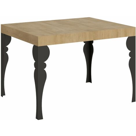 Tavolo Allungabile 120-204x80x77 cm Paxon Quercia Natura e Antracite