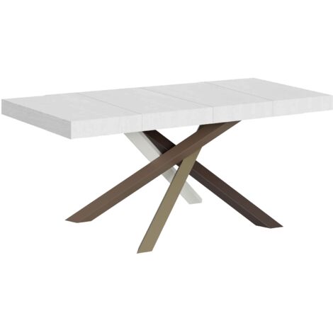 Tavolo allungabile 120/224x90 cm Volantis Premium bianco frassino gambe multicolore 4/C