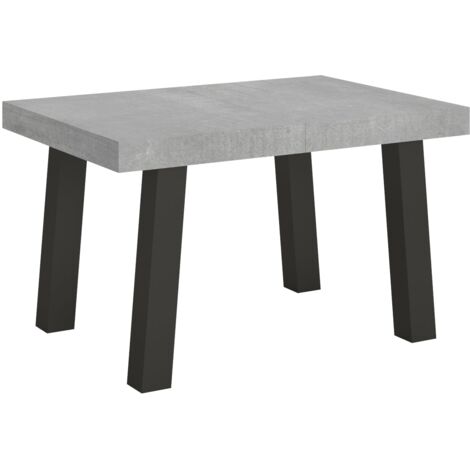Tavolo Allungabile 120-224x90x77 cm Bridge Cemento Telaio Antracite