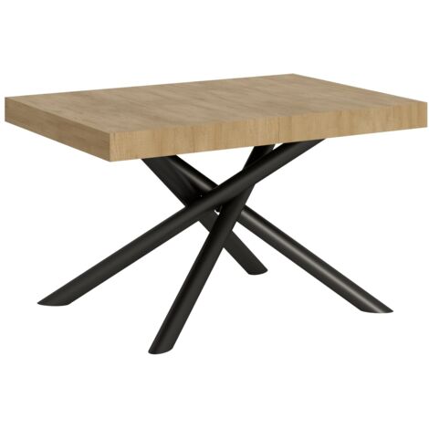Tavolo Allungabile 120-224x90x77 cm Famas Quercia Natura Telaio Antracite