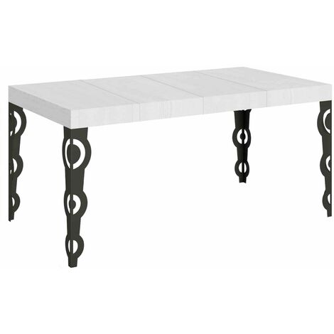 Tavolo Allungabile 120/224x90x77 cm Karamay Premium Bianco Frassino