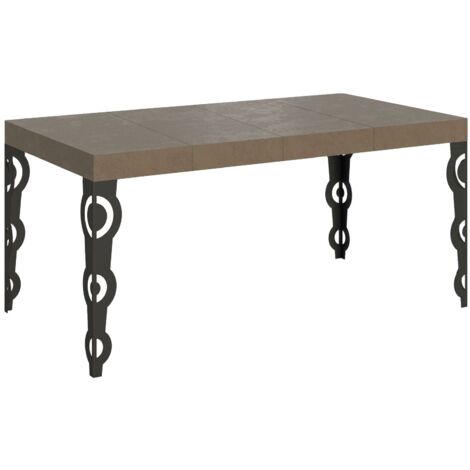 Tavolo Allungabile 120-224x90x77 cm Karamay Premium Tortora Telaio Antracite