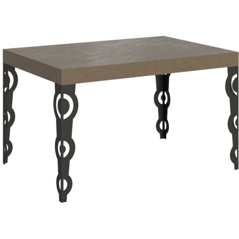 Tavolo Allungabile 120-224x90x77 cm Karamay Tortora Telaio Antracite