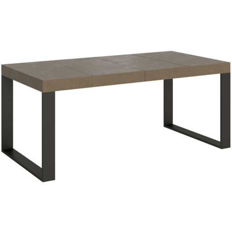 Tavolo Allungabile 120-224x90x77 cm Tecno Premium Tortora Telaio Antracite