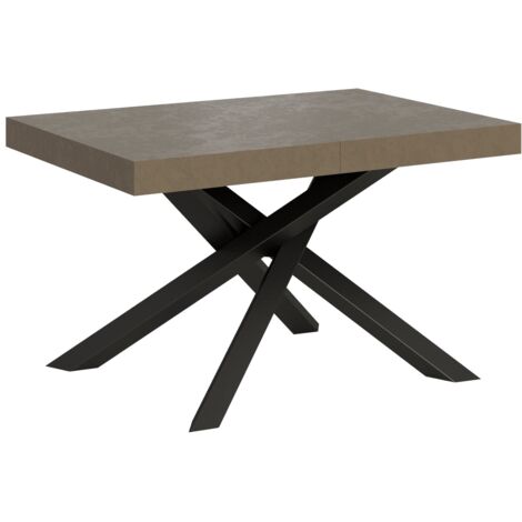 Tavolo Allungabile 120-224x90x77 cm Volantis Tortora Telaio Antracite