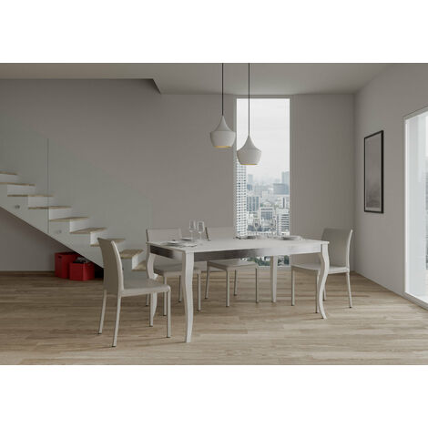Tavolo Allungabile 120-224x90x80 cm Olanda Iron Bianco Frassino