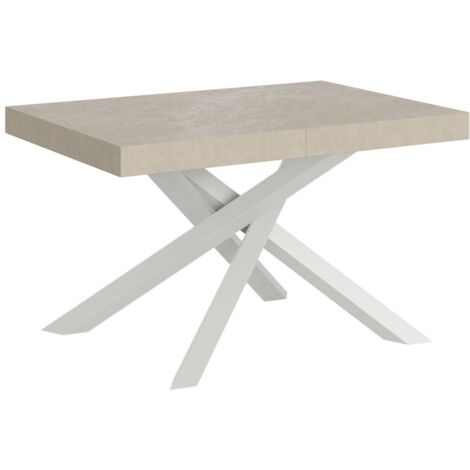 Tavolo Allungabile 120-380x90x77 cm Volantis Cashmere Telaio Bianco