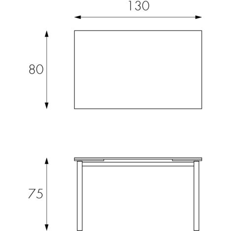 Tavolo Allungabile 130/200x80x75 cm in Metallo con Top in Vetro Cappuccino