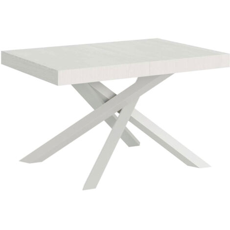 Tavolo allungabile 130/234x90 cm Volantis bianco frassino gambe bianche